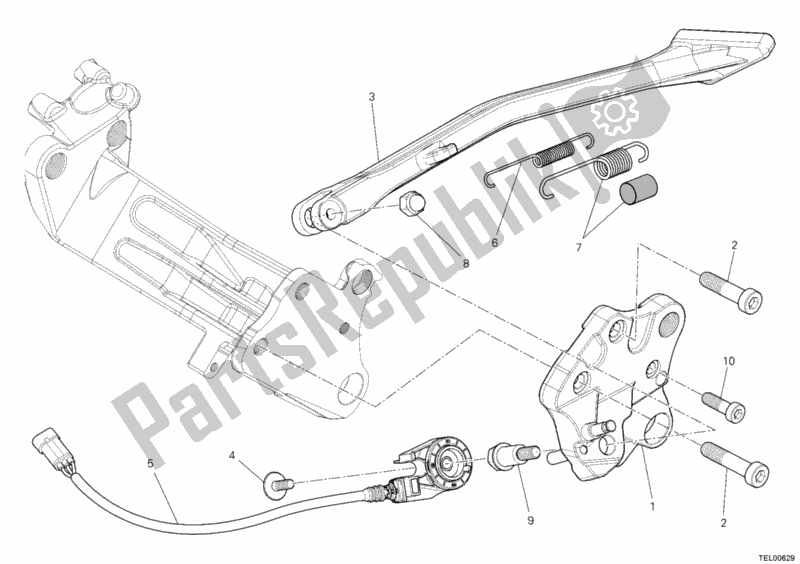 Toutes les pièces pour le Béquille Latérale du Ducati Diavel USA 1200 2013